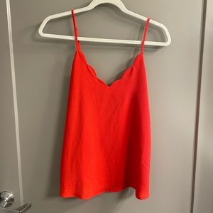 Dark coral scalloped tank